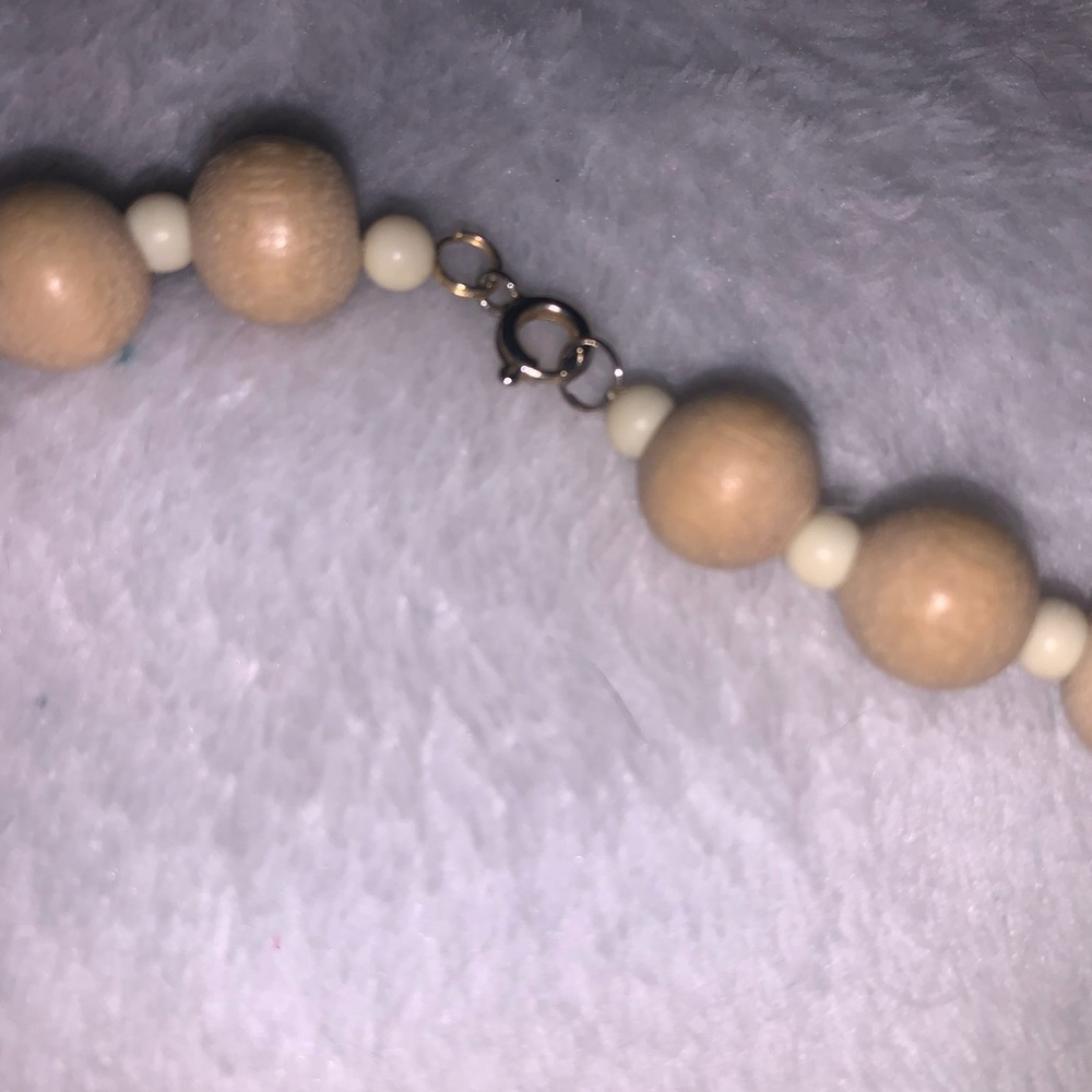 Natural Wooden Bead choker Necklace. Vintage - Picture 4 of 4